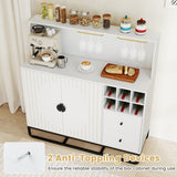 Home Bar Cabinet with Wine Rack Glass Holder and Adjustable Shelf