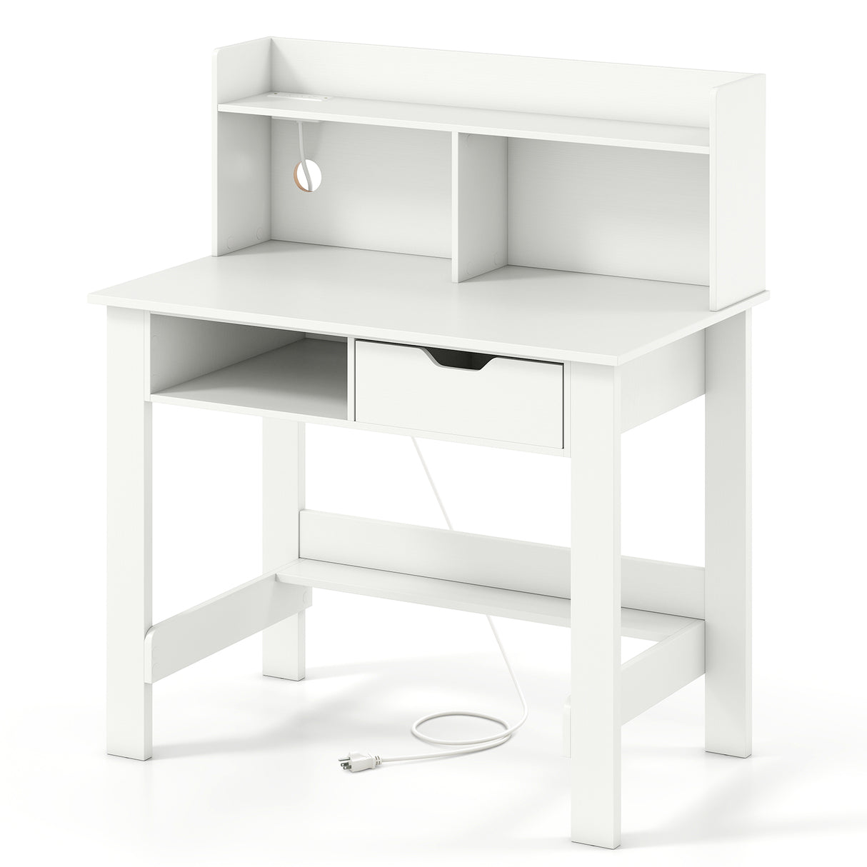 Home Office Computer Desk with Storage Shelves and Drawer Ideal for Working and Studying