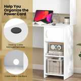 Home Office Desk with Raised Display Shelf and 2 Open Shelves