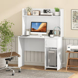 Home Office Desk with Raised Display Shelf and 2 Open Shelves
