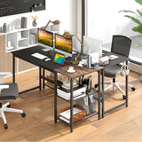 59 Inch Home Office Computer Desk with Removable Storage Shelves
