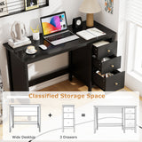 3-Drawer Home Office Study Computer Desk with Spacious Desktop