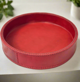 Piki | 8.5" Cedar Wood + Leather Round Tray
