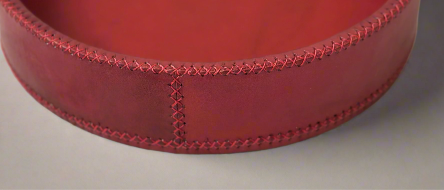 Piki | 8.5" Cedar Wood + Leather Round Tray