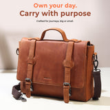 Falco Slim Leather Laptop Bag