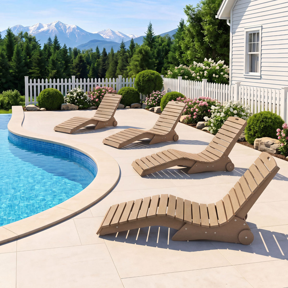 In-Pool Lounge Chair with Weighted Anti-Floating Design 450 LBS for Baja Shelf