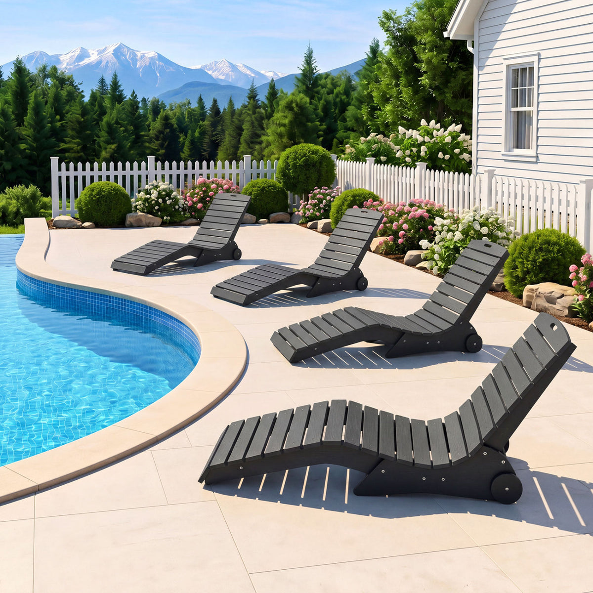 In-Pool Lounge Chair with Weighted Anti-Floating Design 450 LBS for Baja Shelf