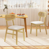 Indoor Mid Century Wood Dining Chairs Set of 2  for Dining Room