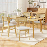Indoor Mid Century Wood Dining Chairs Set of 2  for Dining Room