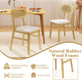 Indoor Mid Century Wood Dining Chairs Set of 2  for Dining Room
