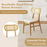Indoor Mid Century Wood Dining Chairs Set of 2  for Dining Room