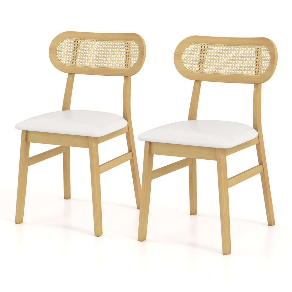 Indoor Mid Century Wood Dining Chairs Set of 2  for Dining Room