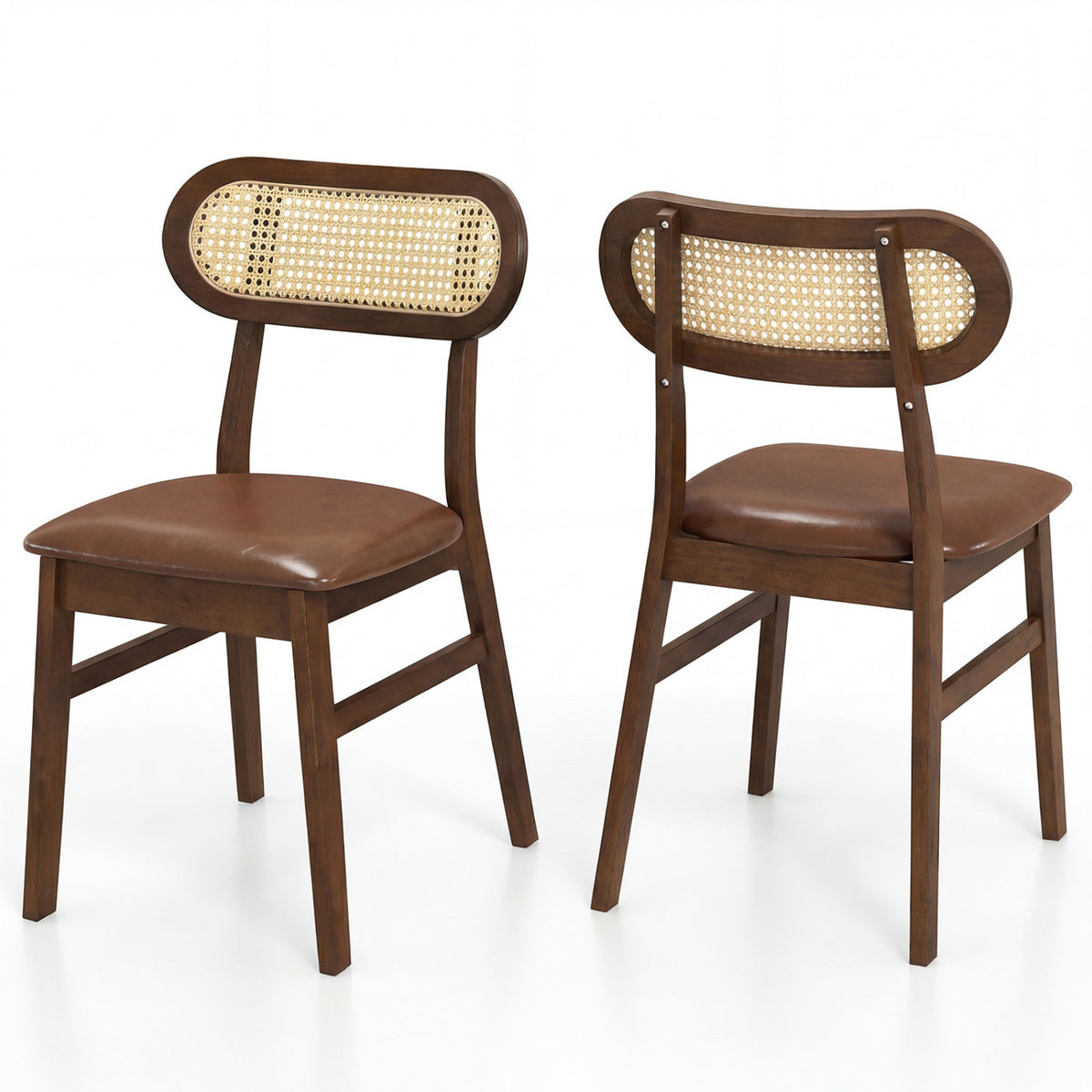 Indoor Mid Century Wood Dining Chairs Set of 2  for Dining Room