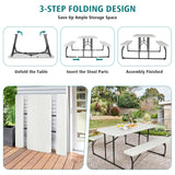 Indoor and Outdoor Folding Picnic Table Bench Set with Wood-like Texture