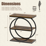 Industrial Faux Marble Side Table with Metal Frame for Living Room Bedroom