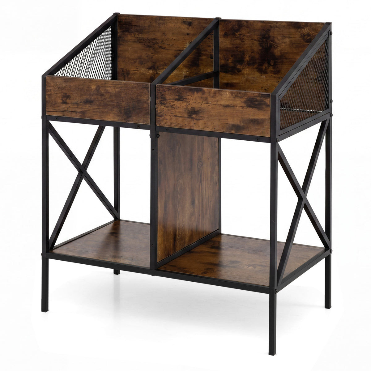 Industrial Magazine Books Record Holder with Metal Frame and Anti-tip Kits