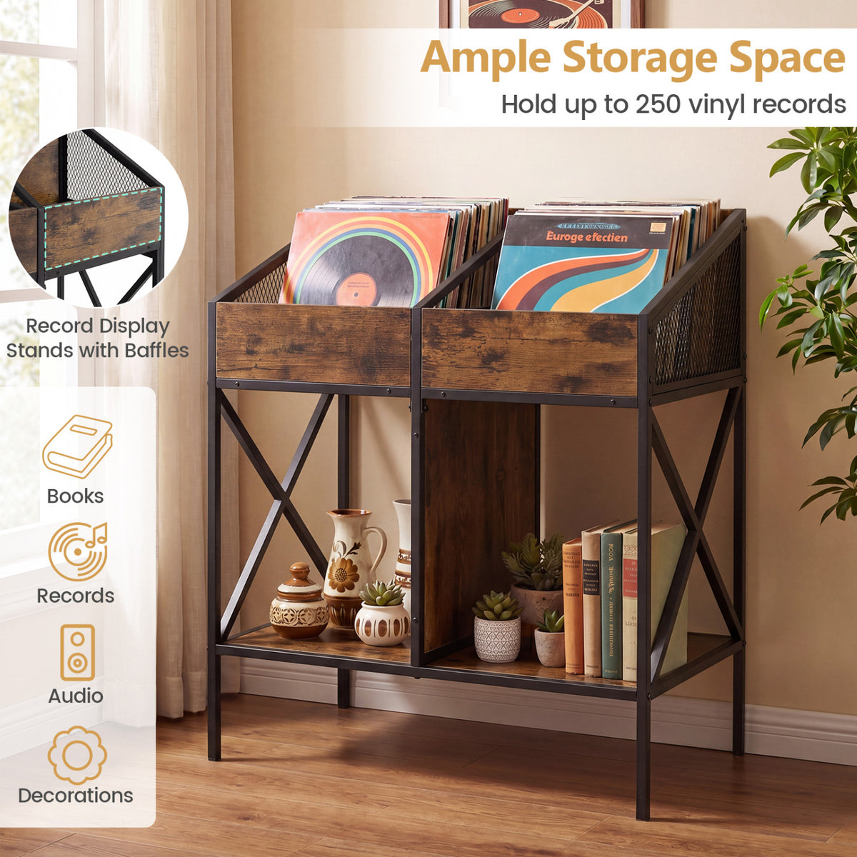 Industrial Magazine Books Record Holder with Metal Frame and Anti-tip Kits