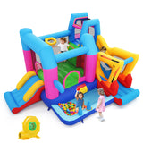 Inflatable Bounce House 8-in-1 Excavator Themed Kids Bouncer with 780W Blower