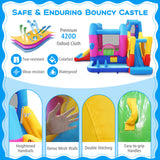 Inflatable Bounce House 8-in-1 Excavator Themed Kids Bouncer