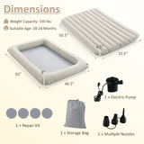 Inflatable Toddler Travel Bed with Electric Pump and Raised Bed Rails