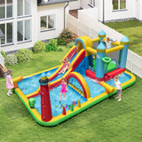 Inflatable Water Slide Giant Water Park with Long Slide  750W Blower