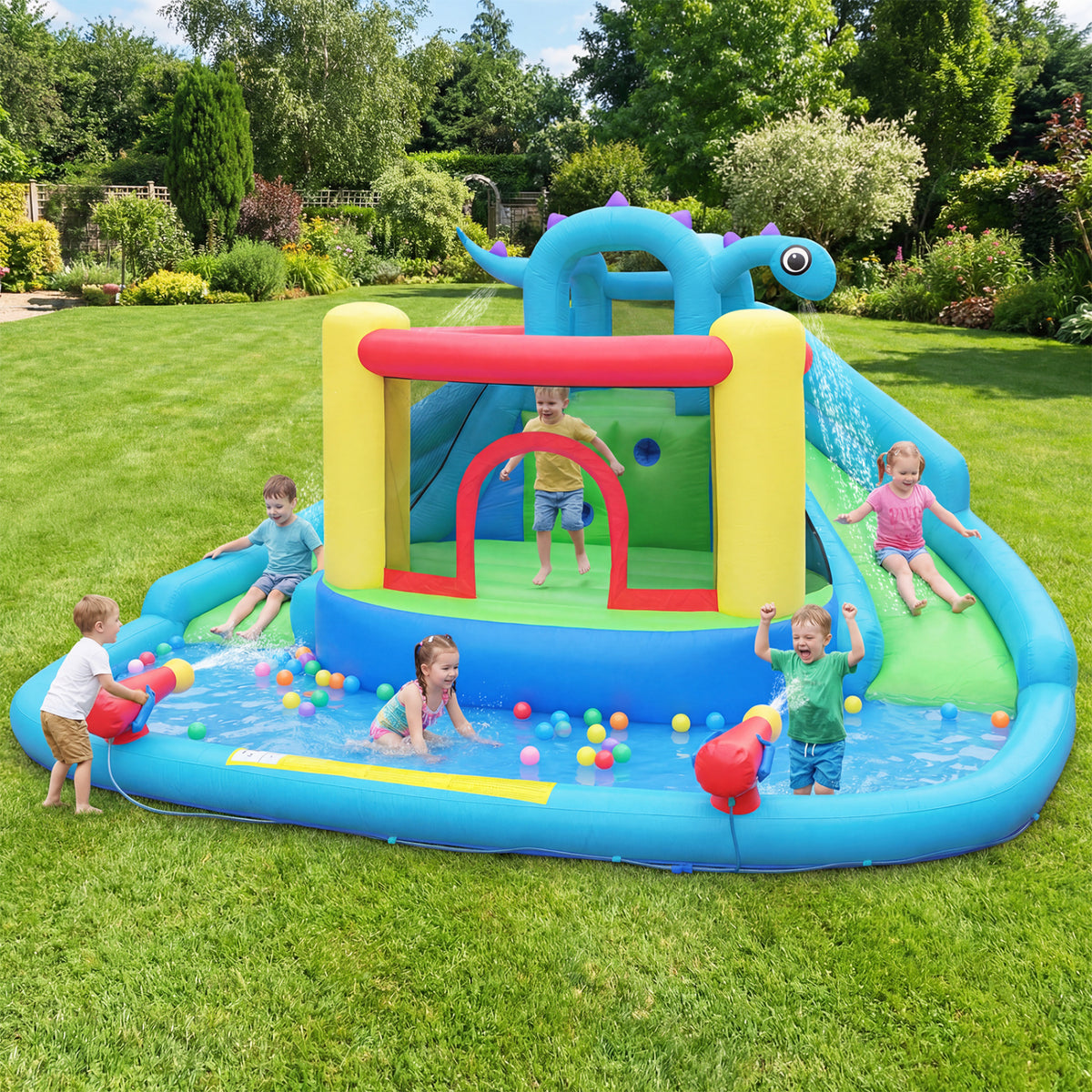 Inflatable Water Slide Park Dinosaur-themed Kids Inflatable Bounce House