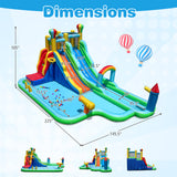 Inflatable Water Slide Park Giant Bounce House with Double Long Slides