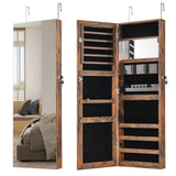 43.5 Inch Jewelry Mirror Cabinet with Full-length Mirror and Adjustable Hangers