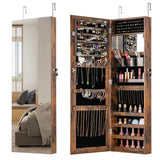 43.5 Inch Jewelry Mirror Cabinet with Full-length Mirror and Adjustable Hangers