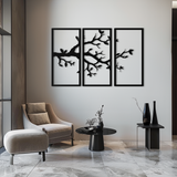 Branch Metal Wall Art – 3-Panel Minimalist Tree Design - KAF218