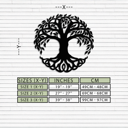 Tree of Life Metal Wall Art – Round Nature-Inspired Decor - KAF220