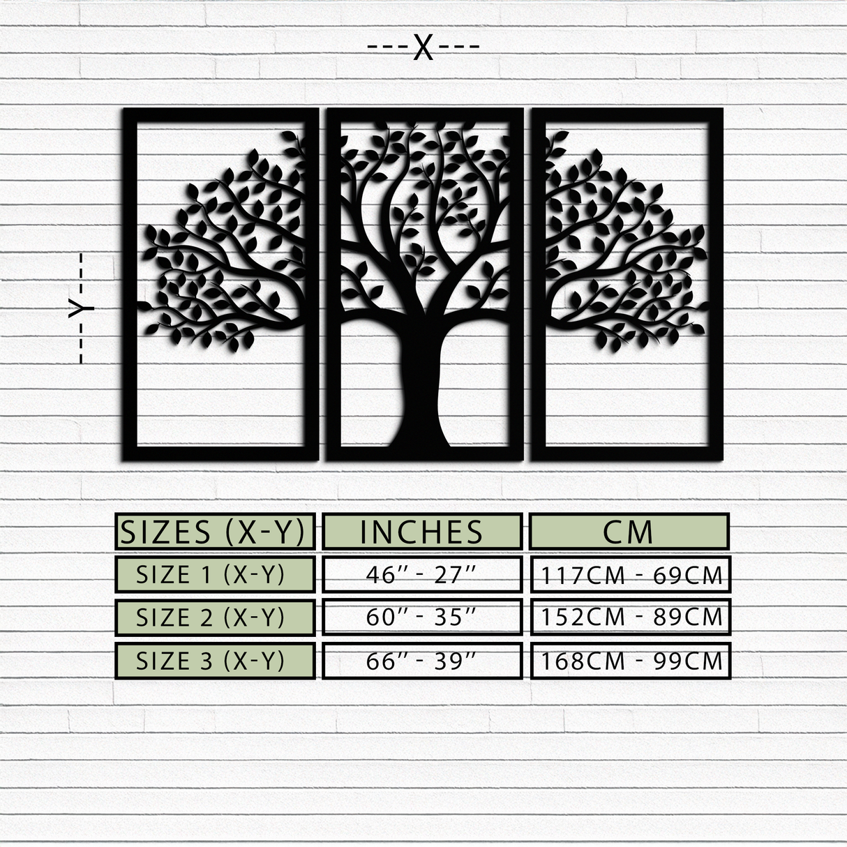 Tree of Life Metal Wall Art – 3-Panel Nature Decor - KAF221