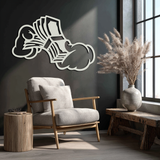 Fist Holding Money Stack Metal Wall Art – Bold Dollar Bill Hand Silhouette for Modern Spaces- KAF579