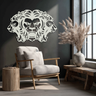 Three-Headed Lion Metal Wall Art – Fierce Tribal Lion Head Wall Decor- KAF589
