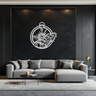Nautical Compass Wave Metal Wall Art – Ocean Storm and Skull Design Decor- KAF704