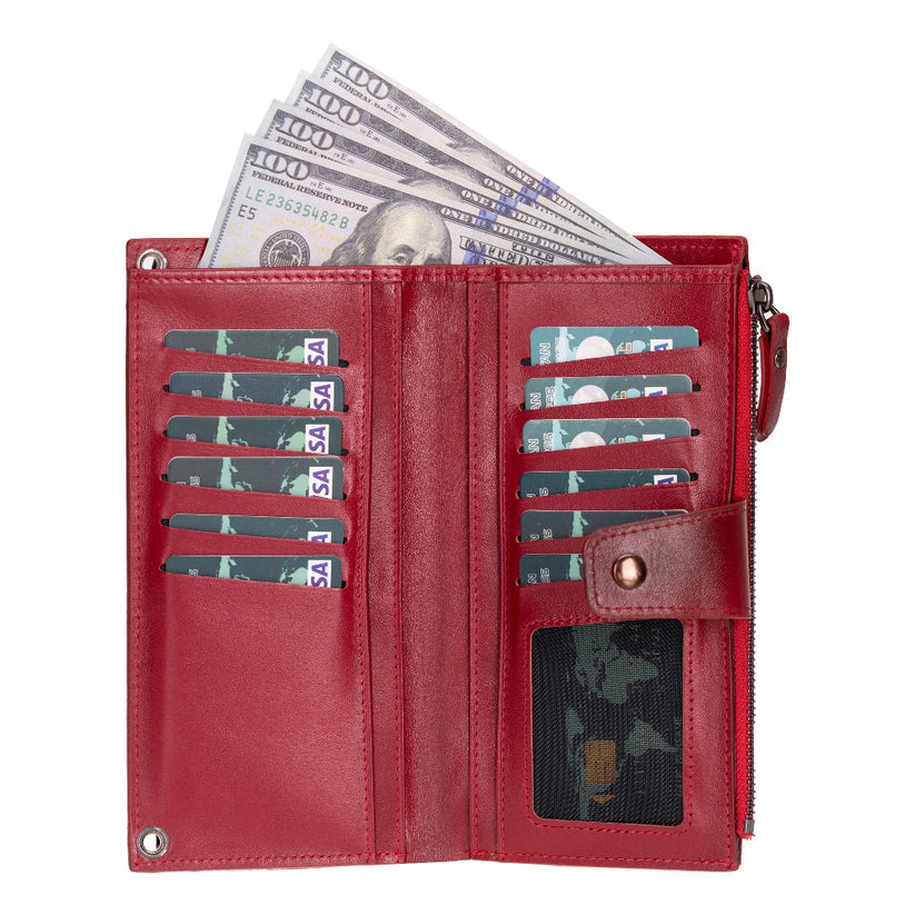 Kaycee Leather Women's Cell Phone Wallet with Strap