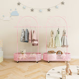 Kid Clothes Rack with 3 Adjustable Heights and Wheels