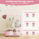 Kid Clothes Rack with 3 Adjustable Heights and Wheels