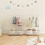 Kid Clothes Rack with 3 Adjustable Heights and Wheels