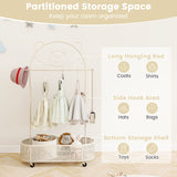 Kid Clothes Rack with 3 Adjustable Heights and Wheels