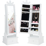 2-in-1 Kids Play Jewelry Armoire with Full Length Mirror and Drawers