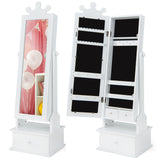 2-in-1 Kids Play Jewelry Armoire with Full Length Mirror and Drawers