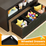 Kid Toy Storage Cabinet 3 Drawer Chest with Wheels Large Storage Cube Shelf