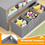 Kid Toy Storage Cabinet 3 Drawer Chest with Wheels Large Storage Cube Shelf