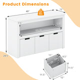 Kid Toy Storage Cabinet 3 Drawer Chest with Wheels Large Storage Cube Shelf
