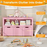 Kid Toy Storage Cabinet 3 Drawer Chest with Wheels Large Storage Cube Shelf