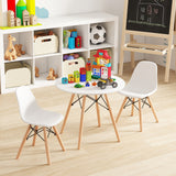 Kid's Modern Dining Table Set with 2 Armless Chairs