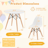Kid's Modern Dining Table Set with 2 Armless Chairs