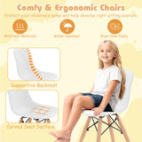 Kid's Modern Dining Table Set with 2 Armless Chairs