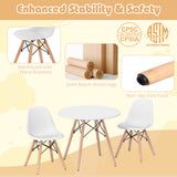 Kid's Modern Dining Table Set with 2 Armless Chairs